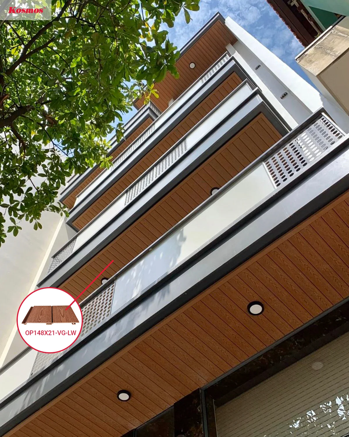 Công trình thực tế tấm ốp gỗ nhựa Kosmos.